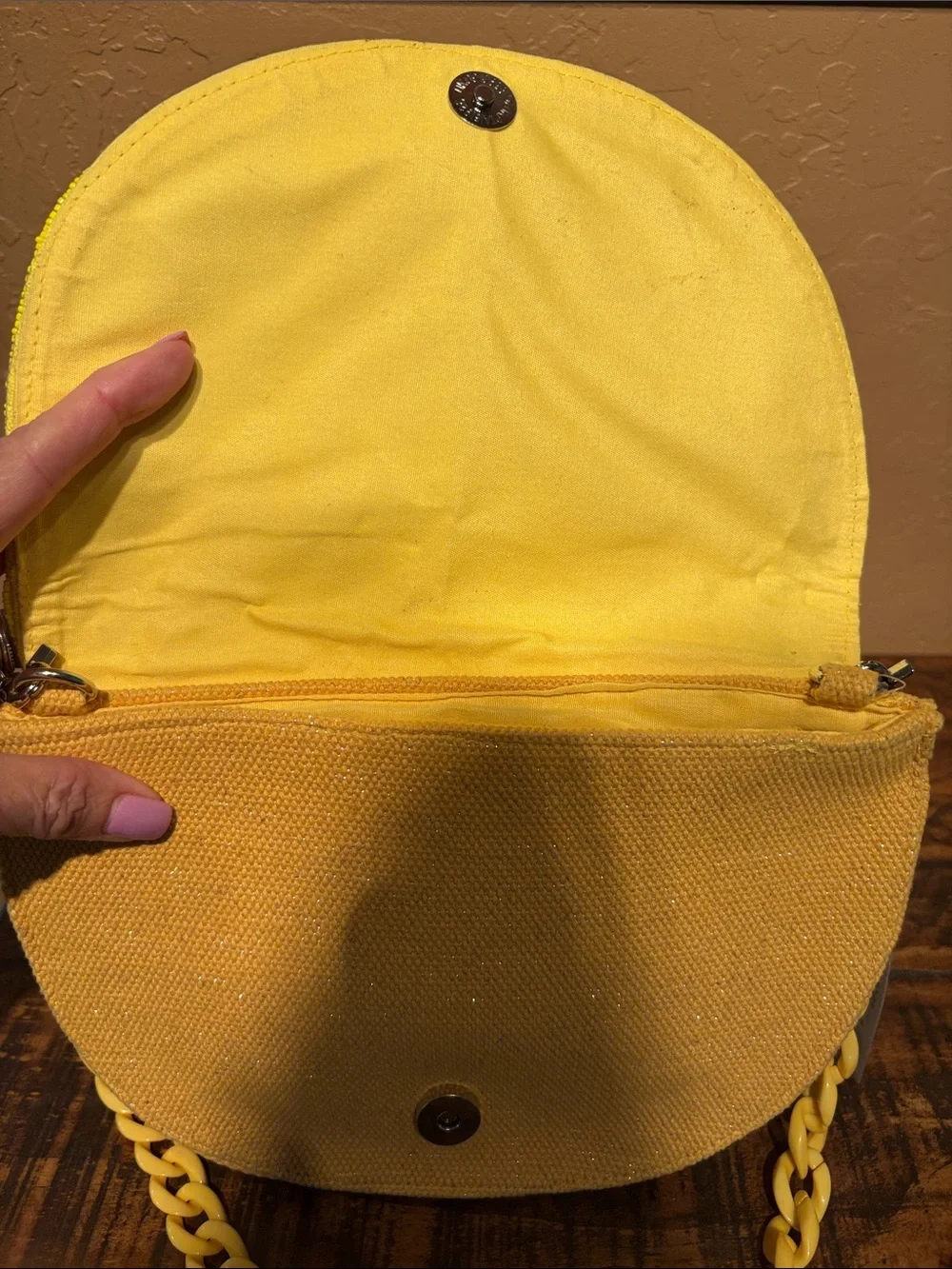 America & Beyond NWT Beaded Lemon Clutch/Shoulder Bag
